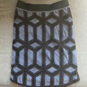 H&M Slip On Faux Suede Crochet Detail Date Night Office Pencil Skirt